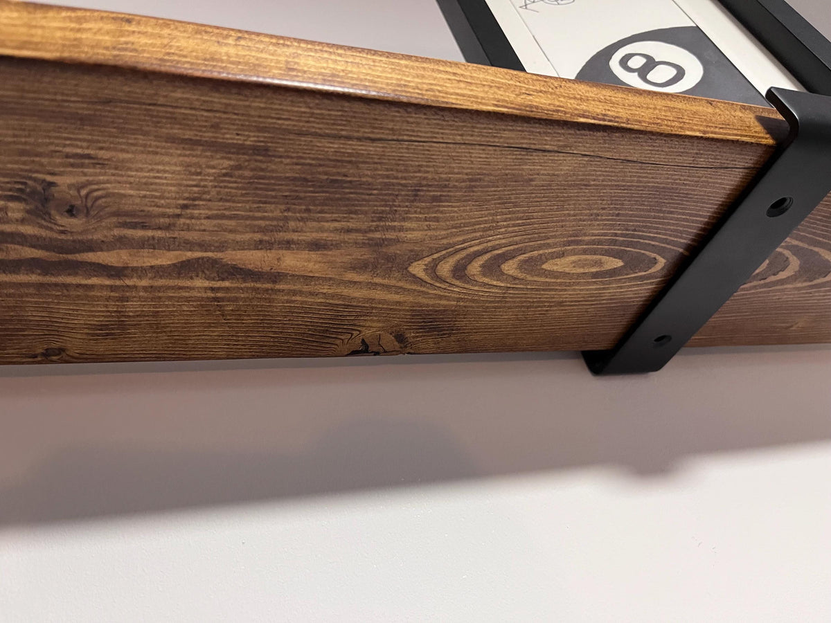 Rustic Style Wooden Radiator Shelf - Dark Oak Colour - Slimline - Multiple Lengths Available - SHELF ONLY