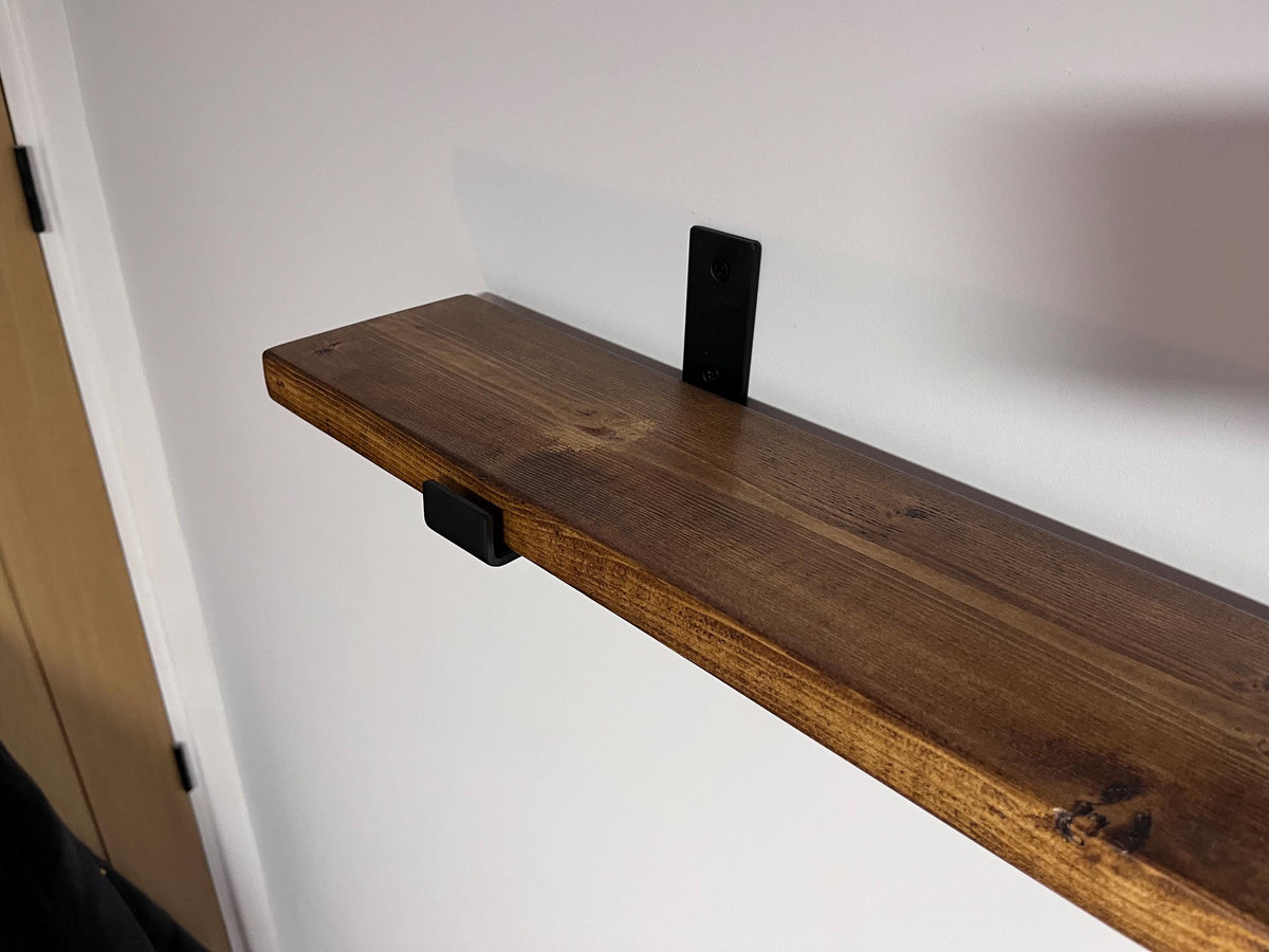 Rustic Style Wooden Radiator Shelf - Dark Oak Colour - Slimline - Multiple Lengths Available - SHELF ONLY