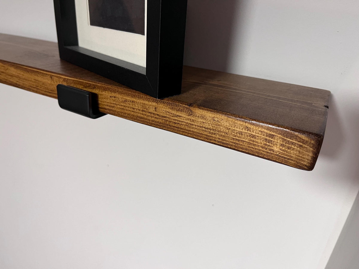 Rustic Style Wooden Radiator Shelf - Dark Oak Colour - Slimline - Multiple Lengths Available - SHELF ONLY